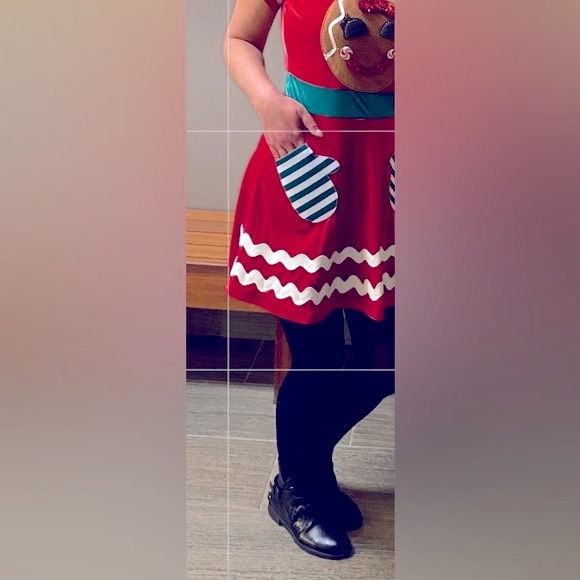 EUC [Eyeshadow] Gingerbread Cookie Girl Party Costume 3D Dress Women’s Sz Large - Picture 10 of 10
